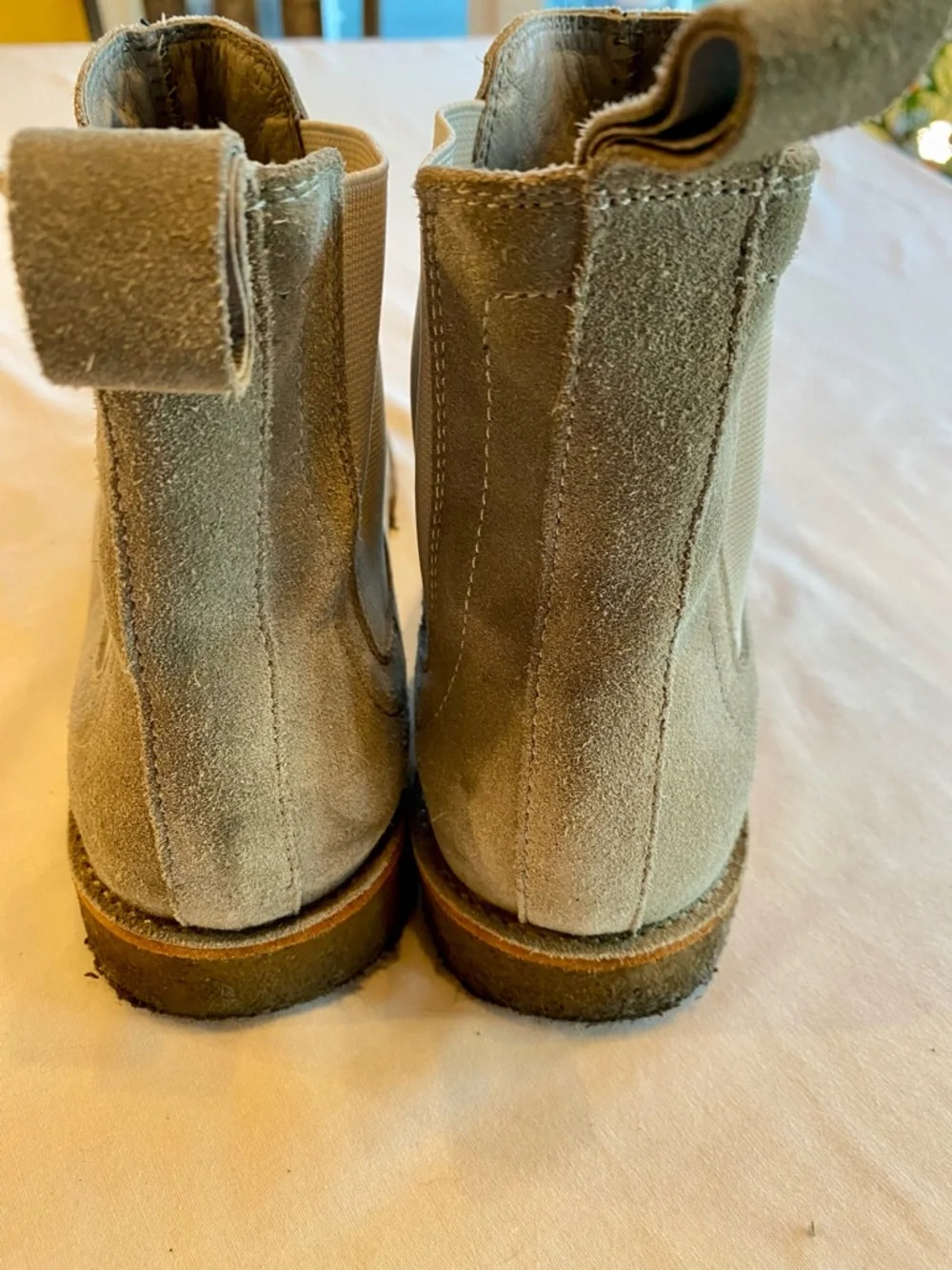 Suede Pull-On Ankle Hight Chelsea Boots in Gray - Picture 5 of 8